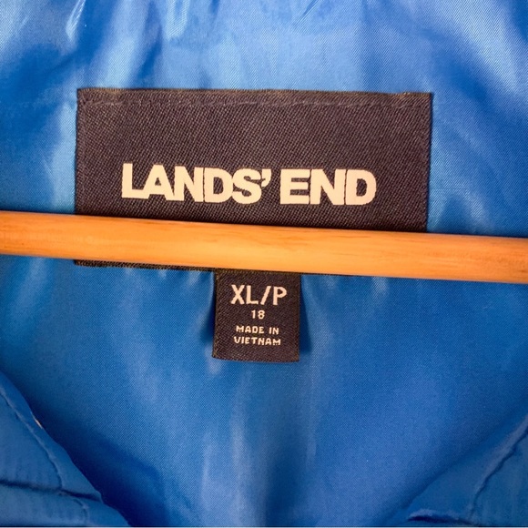 Lands End Blue Down Packable Puffer Vest - Picture 5 of 7